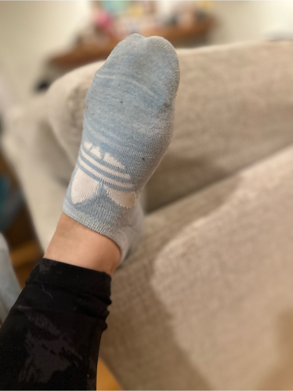 Light Blue No-Show Socks with White Logo - Women’s Adidas - Picture 2 of 5